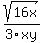 sqrt%2816x%29%2F3xy