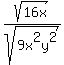 sqrt%2816x%29%2Fsqrt%289x%5E2y%5E2%29