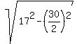 sqrt%2817%5E2+-+%2830%2F2%29%5E2%29