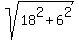 sqrt%2818%5E2+%2B+6%5E2%29