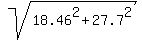 sqrt%2818.46%5E2+%2B+27.7%5E2%29
