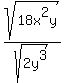 sqrt%2818x%5E2y%29%2Fsqrt%282y%5E3%29