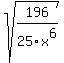 sqrt%28196%2F25x%5E6%29