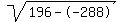 sqrt%28196--288%29