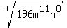 sqrt%28196m%5E11n%5E8%29