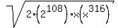 sqrt%282%282%5E108%29%2Ax%28x%5E316%29%29