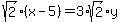 sqrt%282%29%28x-5%29=+3%2Asqrt%282%29%2Ay