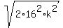 sqrt%282%2A16%5E2%2Ak%5E2%29+