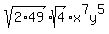 sqrt%282%2A49%29sqrt%284%29%2Ax%5E7y%5E5