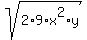 sqrt%282%2A9%2Ax%5E2%2Ay%29