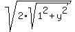 sqrt%282%2Asqrt%281%5E2%2By%5E2%29%29