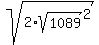 sqrt%282%2Asqrt%281089%29%5E2%29