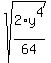 sqrt%282%2Ay%5E4%2F64%29