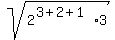 sqrt%282%5E%283+%2B+2+%2B+1%29%2A3%29