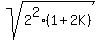 sqrt%282%5E2%2A%281%2B2K%29%29