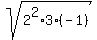 sqrt%282%5E2%2A3%2A%28-1%29%29