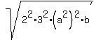 sqrt%282%5E2%2A3%5E2%28a%5E2%29%5E2%2Ab%29