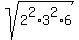 sqrt%282%5E2%2A3%5E2%2A6%29