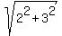 sqrt%282%5E2%2B3%5E2%29