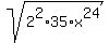 sqrt%282%5E2+%2A+35+%2A+x%5E24%29