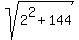 sqrt%282%5E2+%2B+144%29