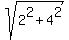 sqrt%282%5E2+%2B+4%5E2%29