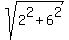 sqrt%282%5E2+%2B+6%5E2%29