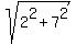 sqrt%282%5E2+%2B+7%5E2%29