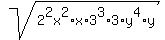 sqrt%282%5E2x%5E2%2Ax%2A3%5E3%2A3%2Ay%5E4%2Ay%29