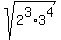 sqrt%282%5E3%2A3%5E4%29