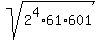 sqrt%282%5E4%2A61%2A601%29