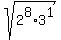 sqrt%282%5E8%2A3%5E1%29