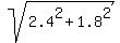 sqrt%282.4%5E2+%2B+1.8%5E2%29