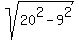sqrt%2820%5E2+-+9%5E2%29