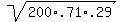 sqrt%28200%2A.71%2A.29%29