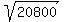 sqrt%2820800%29+