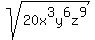 sqrt%2820x%5E3y%5E6z%5E9%29