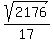 sqrt%282176%29%2F17