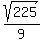 sqrt%28225%29%2F9