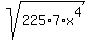 sqrt%28225%2A7%2Ax%5E4%29
