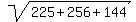 sqrt%28225%2B256+%2B+144%29