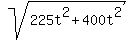 sqrt%28225t%5E2+%2B+400t%5E2%29