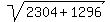sqrt%282304%2B1296%29