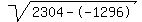 sqrt%282304--1296%29