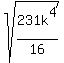 sqrt%28231k%5E4%2F16%29