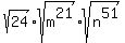 sqrt%2824%29%2Asqrt%28m%5E21%29%2Asqrt%28n%5E51%29