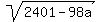 sqrt%282401-98a%29