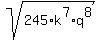 sqrt%28245%2Ak%5E7%2Aq%5E8%29