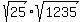 sqrt%2825%29%2Asqrt%281235%29