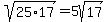 \"sqrt%2825%2A17%29=+5sqrt%2817%29+\"